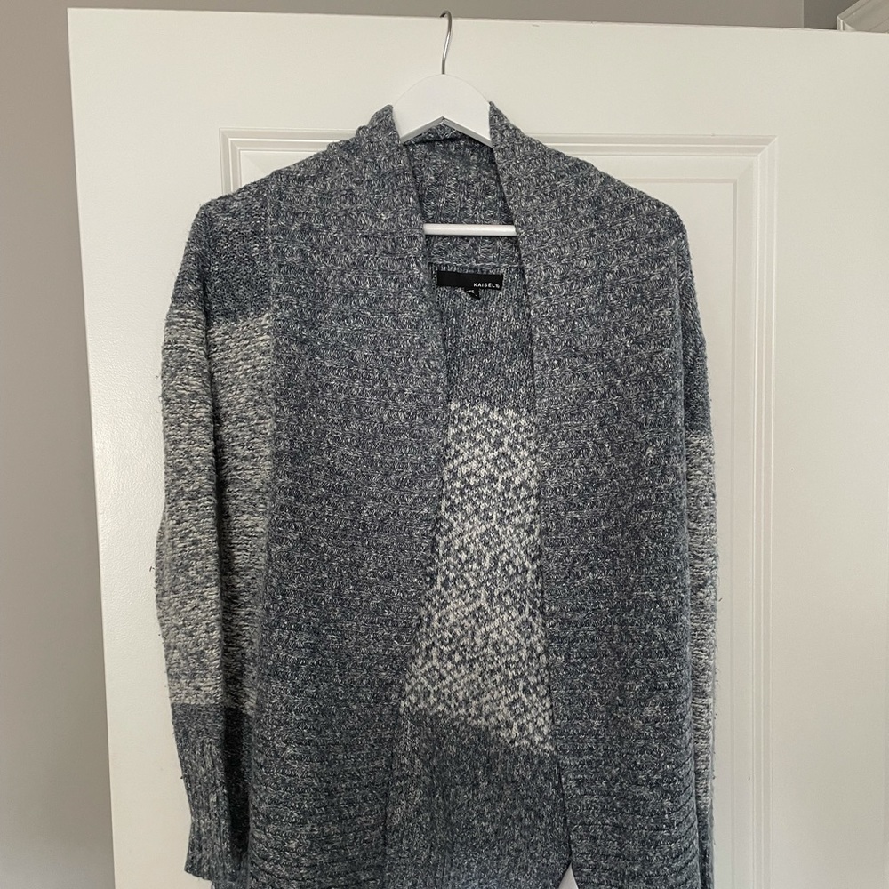 Blue, White, Grey Soft Cardigan